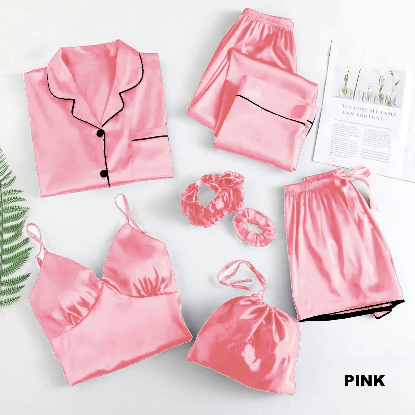 Sleep Wear Set 7Pcs Silk High Quality