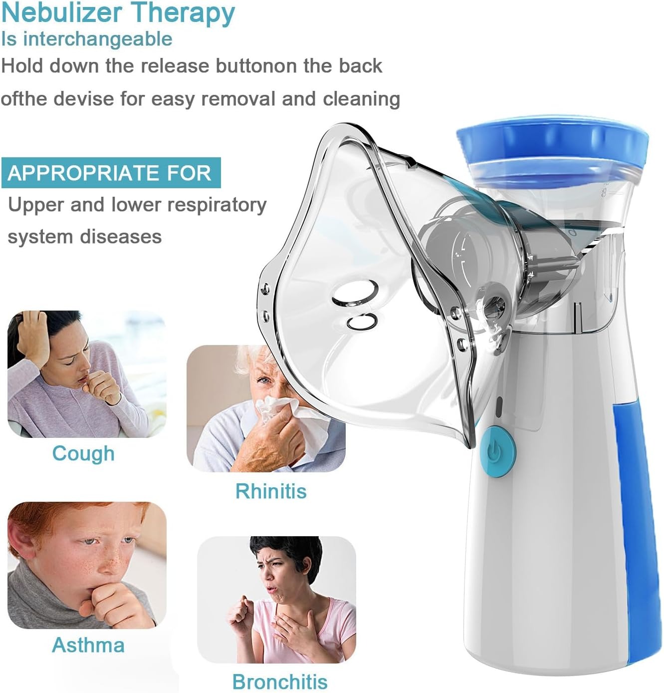 Portable Mesh Nebulizer: Quiet, Low-Power Personal Inhaler for Efficient Respiratory Care (JSL-W302)