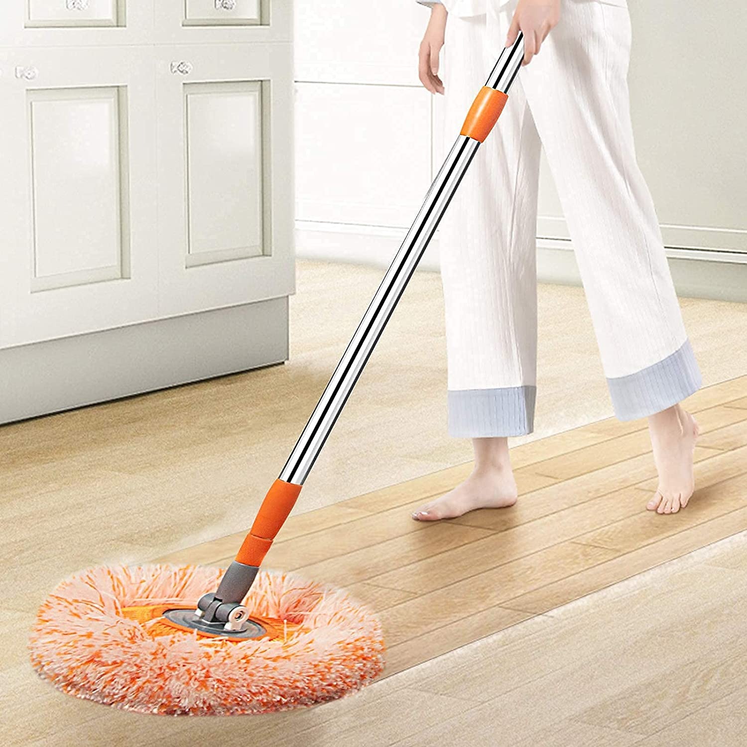 Extendable Telescopic Mop With Detachable Microfiber Cloth Head Durable Lightweight Adjustable Practical Choice For Efficient Home And Office Cleaning