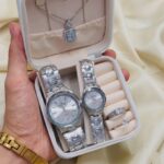 motiya Collection Artificial Jewelry Gift Set Couple watch