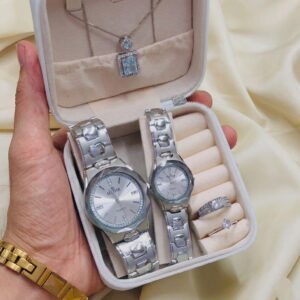 motiya Collection Artificial Jewelry Gift Set Couple watch