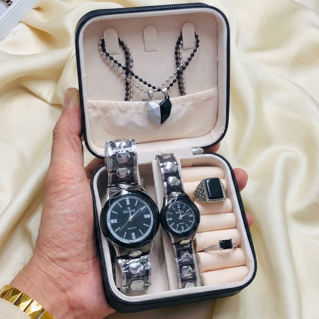 Phool Collection Artificial Jewelry Gift Set Couple watch