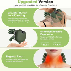 Smart Finger Pressure Neck Massager – Electric Deep Kneading Heated Back & Shoulder Massager | Pain Relief Relaxation Device for Home, Office & Car